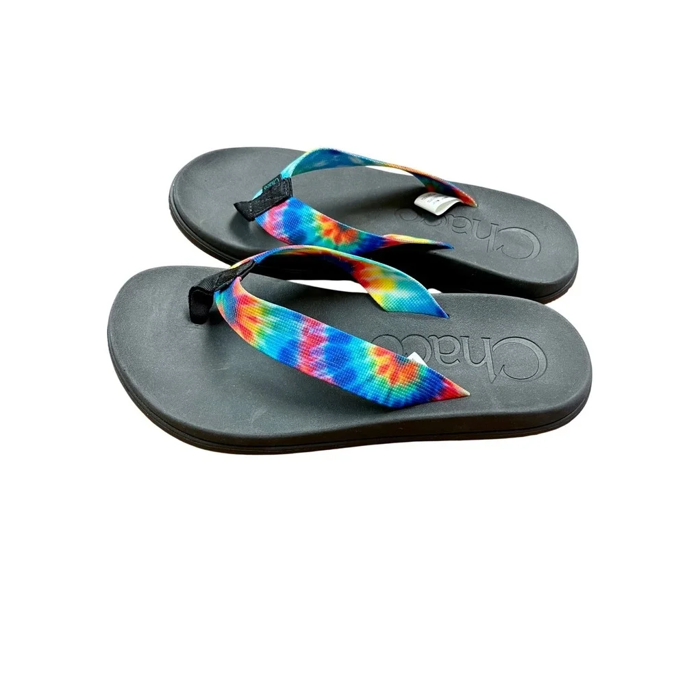 CHACO Chillos Flip Flop Sandals Mens 9‎ Tie Dye Beach Festival Hippie Pool Lake